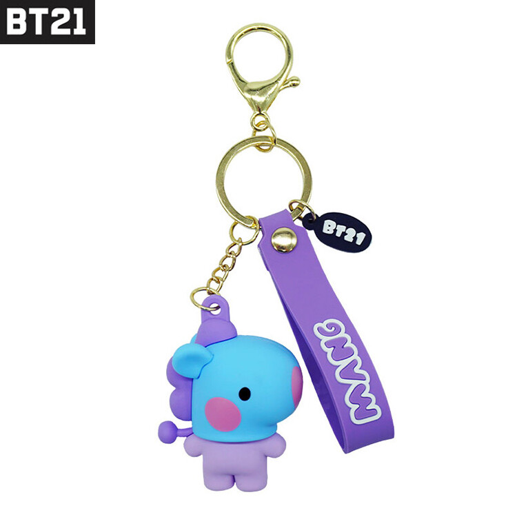 BTSキーホルダー BT21 BTS Round 1 Arcade Blue Keychain Rubber Strap Key Chain