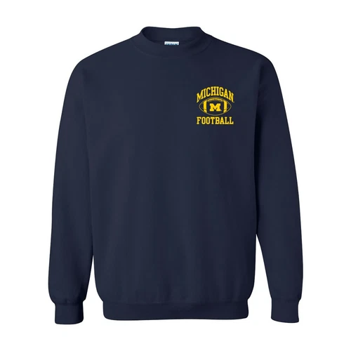 Michigan Wolverines Football Arch Logo Left Chest Crewneck