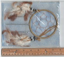 2 Dreamcatchers White and Beige Feathers - Factory Sealed - Brand New