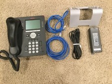 AVAYA 9608 IP Office Black Desk Phone with Stand and accessories