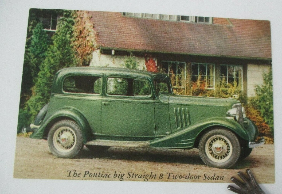 1933 PONTIAC Big Straight 8 Two-Door Sedan Advertising Card | eBay