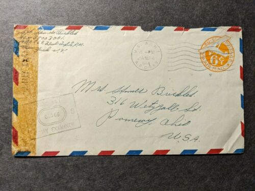 APO 869 FORT READ, TRINIDAD 1944 Censored WWII Army Cover 33rd Infantry - Afbeelding 1 van 2