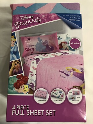 Disney Princess Full Sheet Set Ready to Explore girls bedding new ...