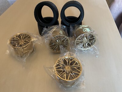 4xLego Technic Technik 42115 Lamborghini Sian Reifen Felgen 65877 23799 Gold Neu