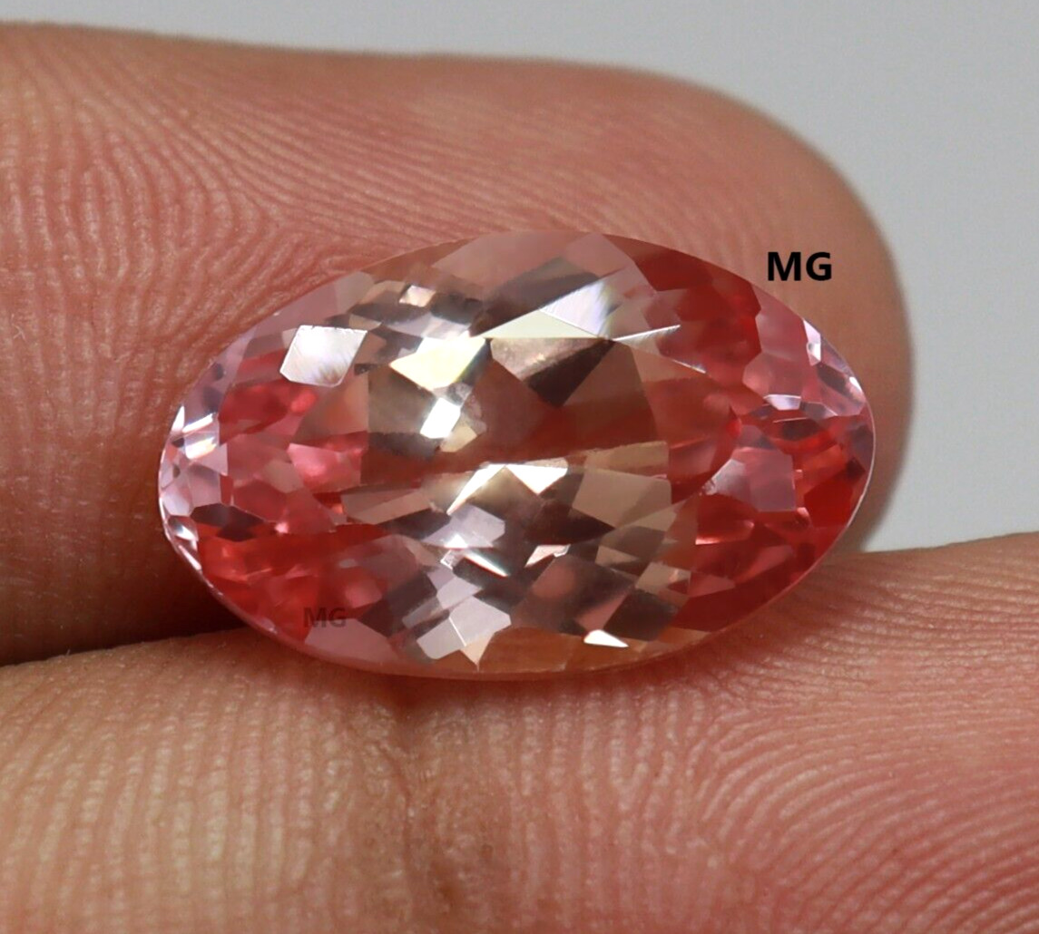 6.80CT Hermoso Natural Melocotón Rosa Color Morganita Ovalado Cut 13x08 MM