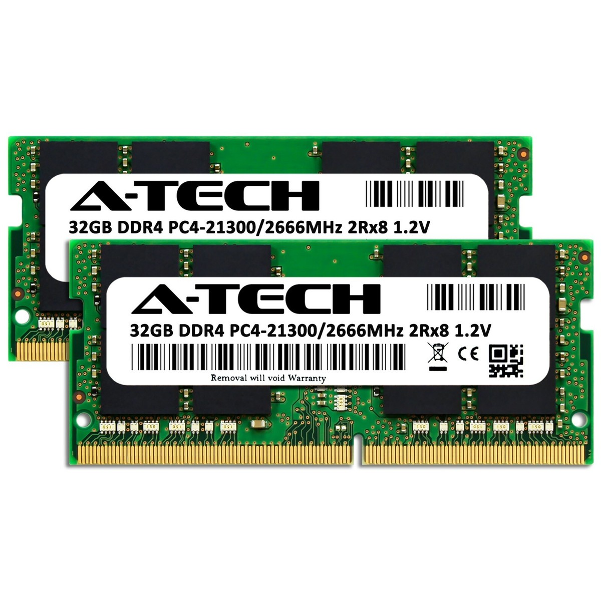 A-Tech 64GB (2×32GB) A-Tech Server 64GB Kit (2 x 32GB) 2Rx8 PC4-21300 DDR4
