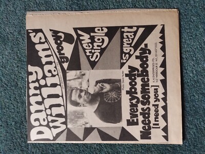 Sk45 Ephemera 1968 Pop Advert Danny Williams Everybody Needs Somebody 