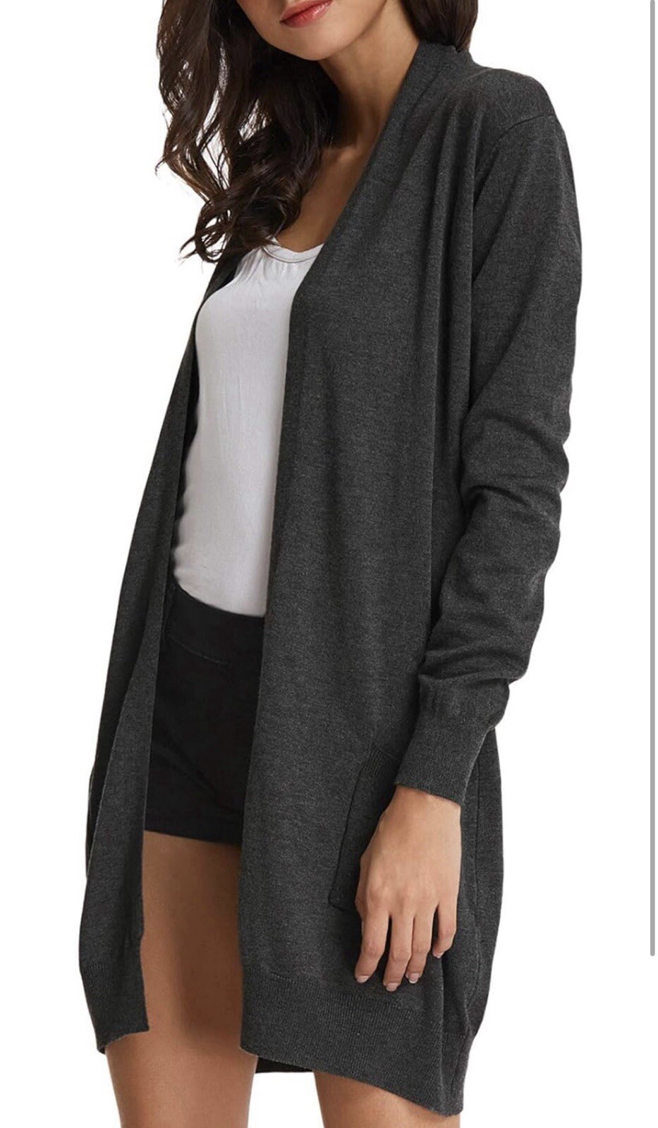 GRACE KARIN Essential Solid Blue Open Front Long … - image 5