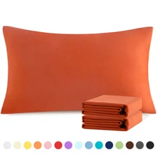 Solid Color Pillowcase Simple Stylish Envelope Pillow Case Easy Care 2 Pack