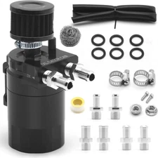 Oil Catch Can Kit Reservoir Baffled Tank with Breather Filter Universal Aluminum