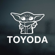 Funny Toyoda Star Wars Baby Yoda Grogu Decal Sticker Toyota Vinyl Window Bumper
