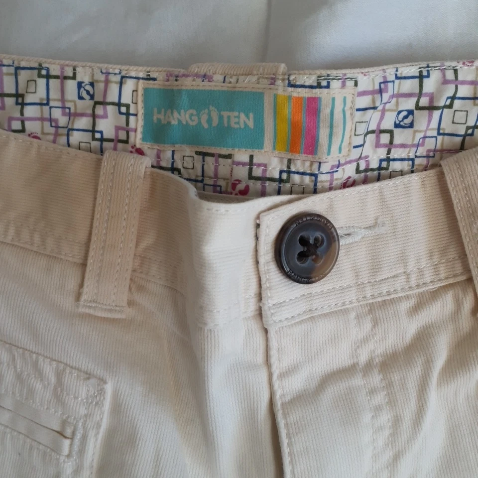 Used Size Small Hang Ten Cuffed Beach Wear Surf Walking Shorts Corduroy Style  - Image 2 of 4