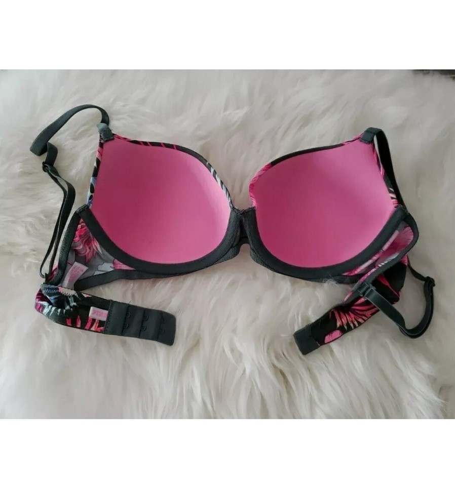 Victoria's Secret Pink 32C Wear Everywhere Bra Tropical Floral Hibiscus