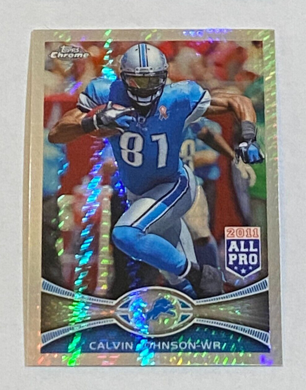 2012 Topps Chrome Refractor Prism #115 Calvin Johnson Detroit Lions /216