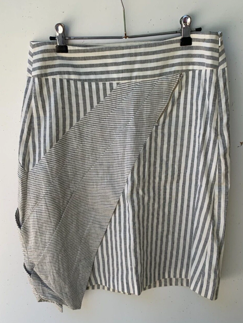 WOMEN New Zealand Womens Port Starboard Linen Blend Knee Length Skirt Size 10