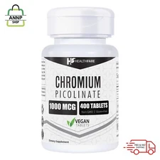Chromium Picolinate 1000Mcg | 400 Tablets | Support Carbohydrate Breakdown & Met