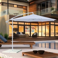 Ombrellone da giardino orientabile con palo decentrato girevole rotondo 3 m