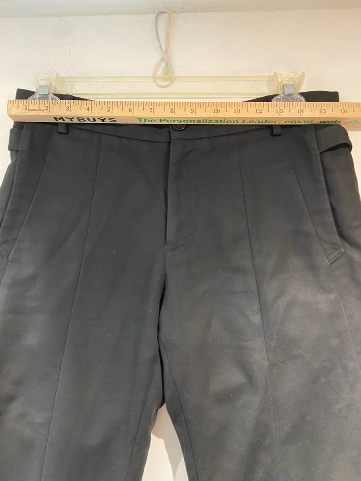 Pantalones de vestir Emporio Armani negros línea mate hechos en Italia talla 30 (sku90) Foto 3 de 4