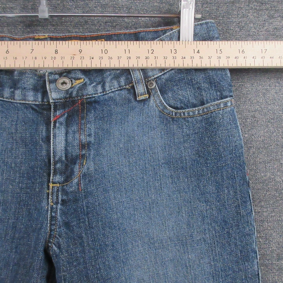 Pantalones de mezclilla Columbia para mujer 6 magros tiro bajo ajustados corte bota lavado medio azul elástico Foto 3 de 4