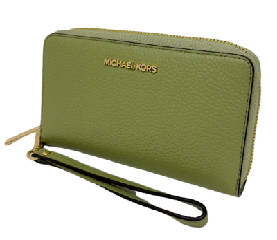 NWB Michael Kors Jet Set Travel Phone Case Wallet Army Green