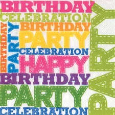Boston International - Birthday Party Words Cocktail Napkins - C456200