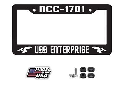 Star Trek NCC-1701 USS Enterprise Glossy Black License Plate Frame