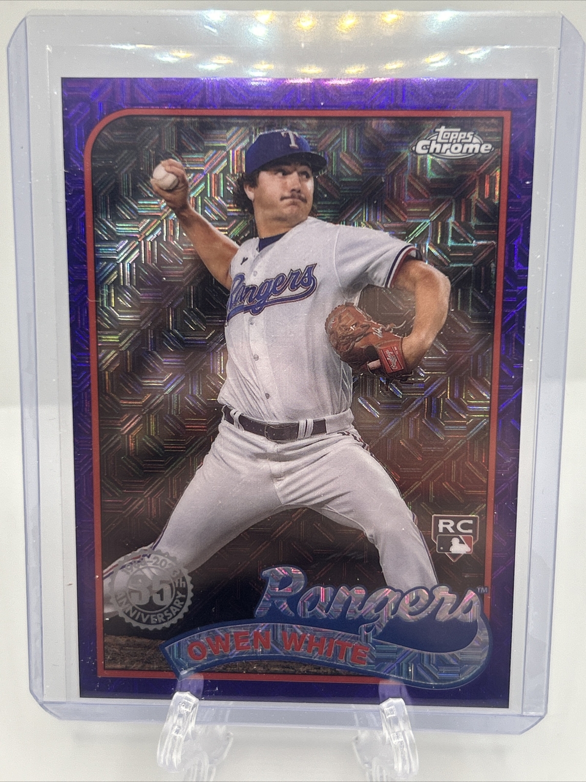 2024 Topps Chrome Silver Pack Purple Owen White RC /75 #T89C-13