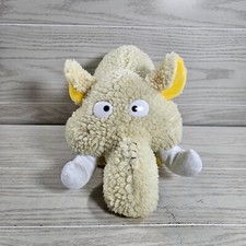 King Plush Yellow Elephant Sherpa 2002 Plush Stuffed Animal 12" long