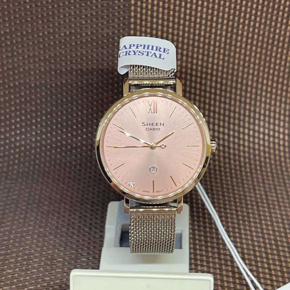 Casio Sheen SHE-4539CM-4A Rose Gold Minimalistic Design Elegant Ladies Watch