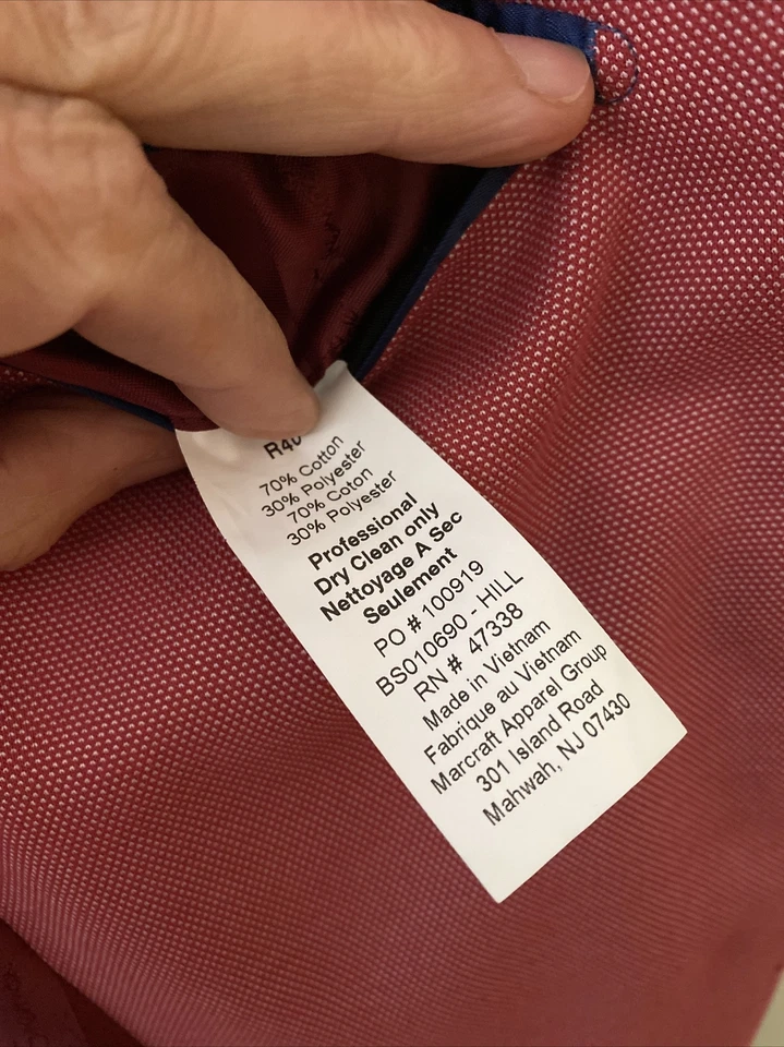 Ben Sherman Red Blazer 40 Regular Cotton Blend - Image 3 of 4