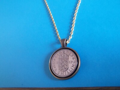 SHILLING COIN BRONZE CASED GOLD NECKLACE UK
