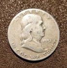 1951 Franklin Half Dollar 50C 90% Silver Circulated US Coin KM# 199