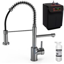 3 in 1 Instant Boiling Water Tap Kitchen Pull Out Hot Cold Filtered Tank Chrome