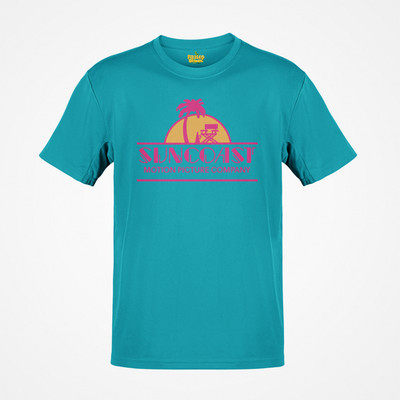 Suncoast Motion Picture Company Palm Tree Movie Director Chair Logo T-shirt