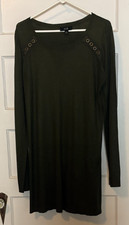 AGB Dark Green Long Sleeve Sweater Dress Size L