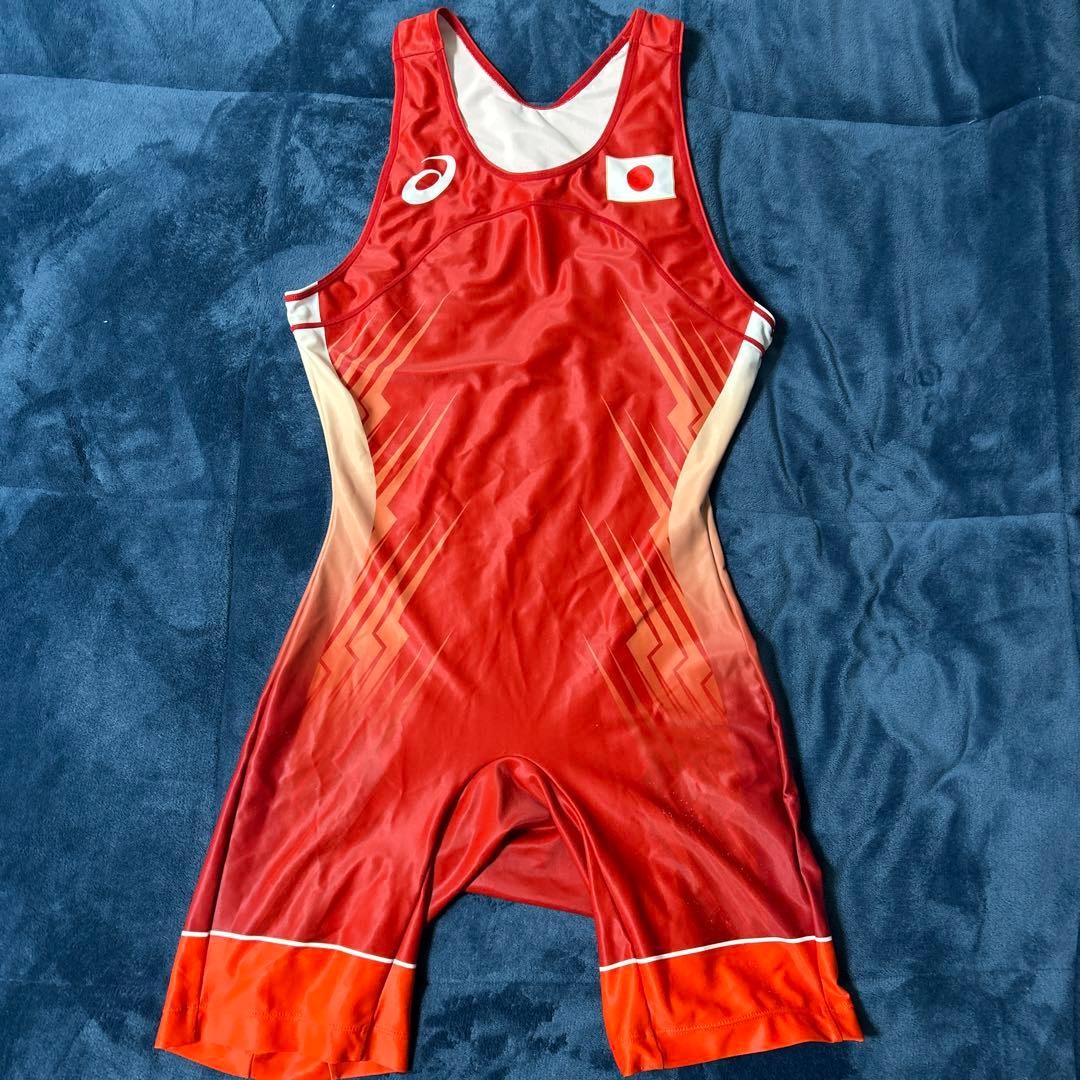 ASICS Japan Wrestling Team Singlet Red Size XO (XXL) Rio Olympic