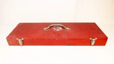Vintage Williams Socket Wrench Tool Box Empty 23"L 7-3/4"W 2-1/2"H Red