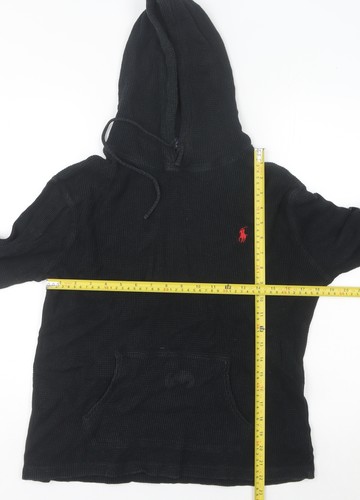 Polo Ralph Lauren Para Mujer Negro Tejido Waffle Sudadera con Capucha Jersey M - Imagen 2 de 12