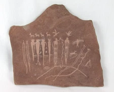 Vintage Native American Petroglyph Stone Art Replica Signed Current Creations