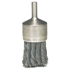 Knot Wire End Brush, Stainless Steel Bristles, 3/4 in Brush dia x 0.014 in Wire,