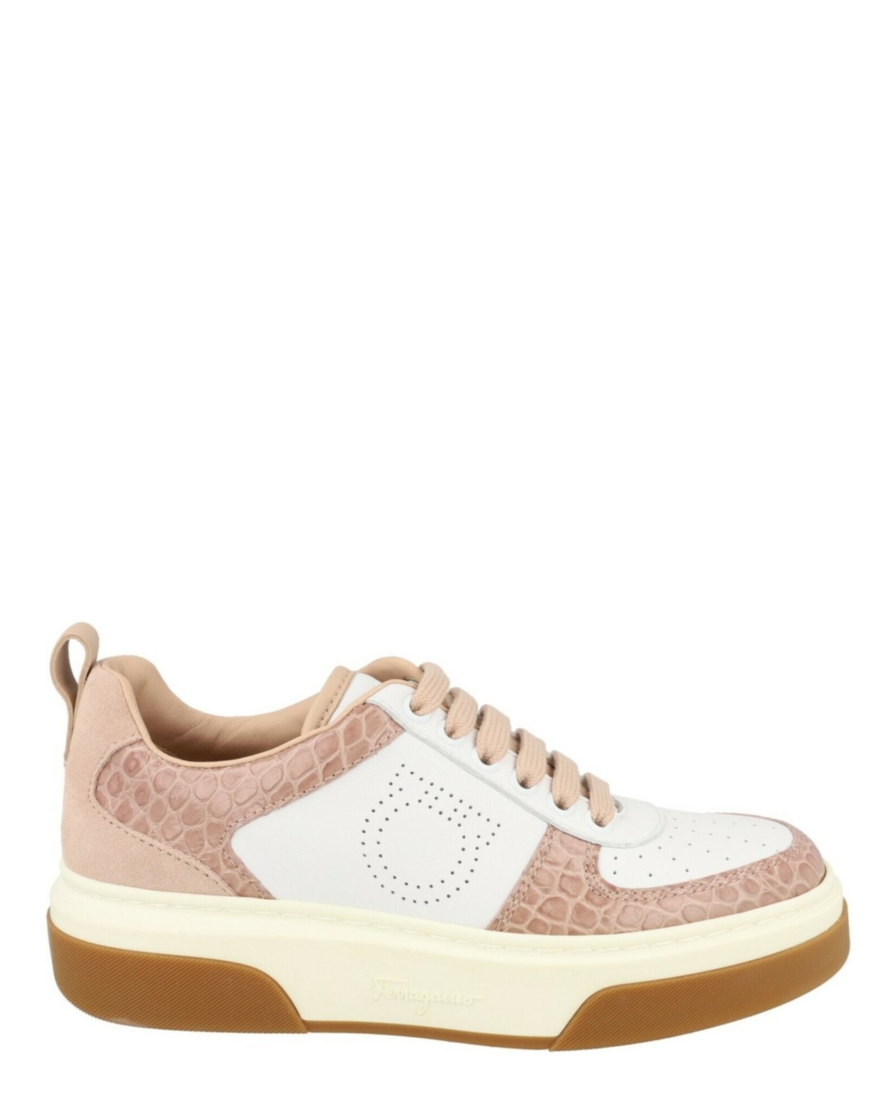 Ferragamo Womens Cassina Low Leather Sneakers