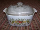 Vtg CorningWare 3 Qt L’Echalote La Marjolaine Spice of Life Dish /Pyrex Lid A9C