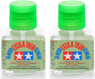 87038 Extra Thin Cement Glue Fine Tip 40Ml 2 Pack