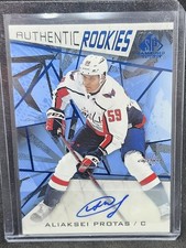 Aliaksei Protas Rookie Auto Sp Game Used 21-22 Authentics Capitals Hockey