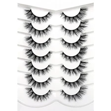 False Eyelashes Pre-Permed Curl Cat Eye Look Wispy Volume Natural Fake Eyelash 8