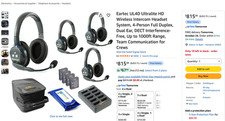 Eartec UL4D Ultralite HD Wireless Intercom Headset System 4pc DUAL EAR