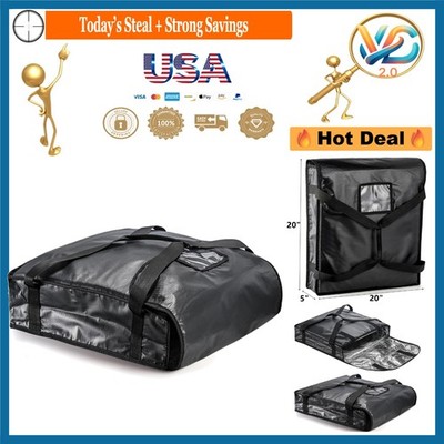 20'' x 20'' Insulated Pizza Delivery Bag Hot Food Warmer Carrier Black