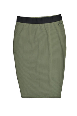 Reebok x Cardi B Women's Plus Size 2X Green Ribbed Midi Skirt Athletic High Wais