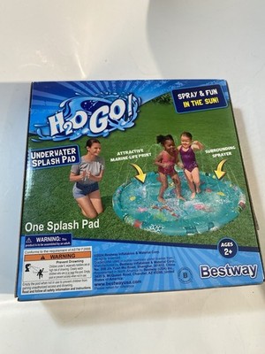 NIB Underwater Splash Pad w/ Built-In Sprinklers & Inflatable Rim by Bestway 65''