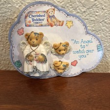 Cherished Teddies "An ANGEL to Watch Over You" Lapel Pin  Earring Set NEW